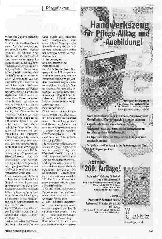 Vorschauseite 4: Der Umgang mit PatientendatenZum Schutz ihrer Privatsphäre, aber auch aus Gründen der Ethik, haben Patienten Anspruch auf Geheimhaltung ihrer Daten