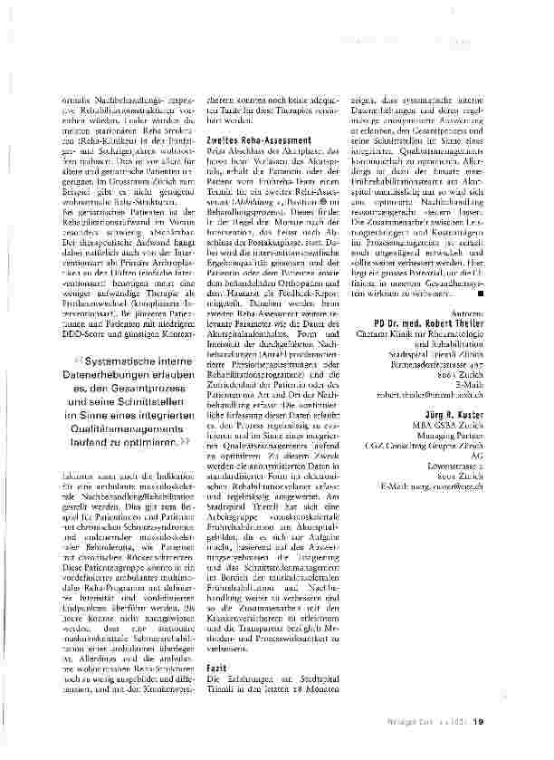Vorschauseite 4: Schnittstellenmanagement in der muskuloskelettalen Rehabilitation:Akutphase/postakute Nachbehandlung