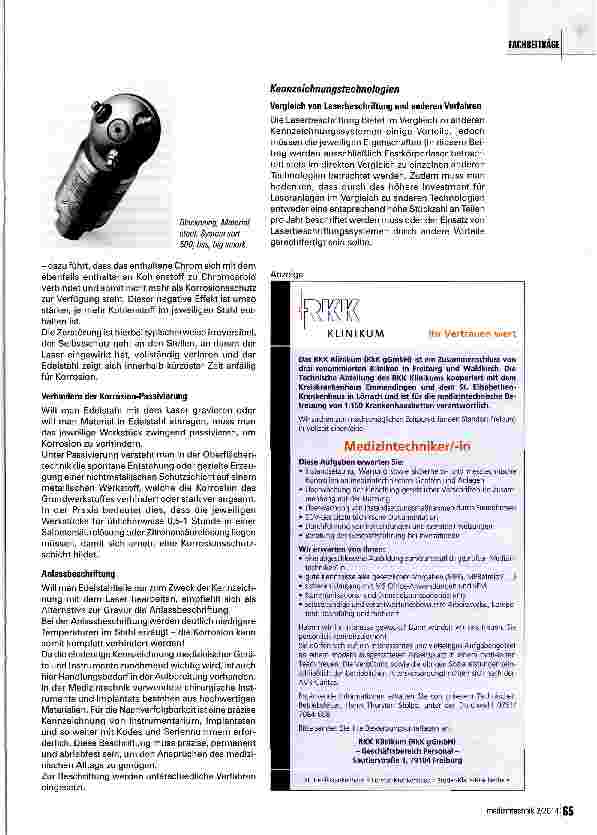 Vorschauseite 2: Aufbereitung von Medizinprodukten mit Lasertechnologie