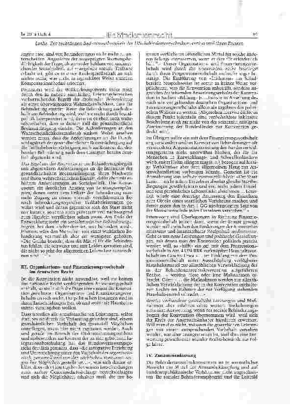Vorschauseite 3: Zur rechtlichen Bedeutungslosigkeit der UN-Behinderten-rechtskonvention und ihren Risiken