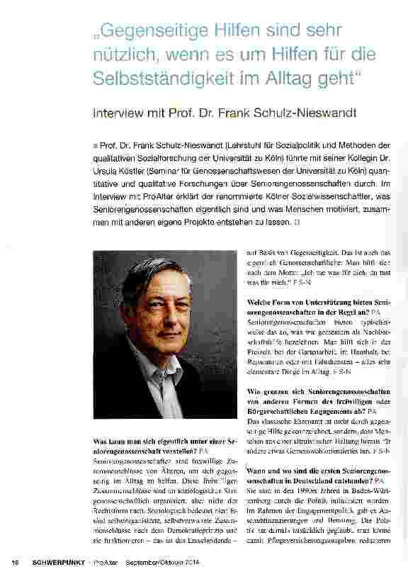 Vorschauseite 1: Gegenseitige Hilfen sind sehr nützlich, wenn es um Hilfen für die Selbstständigkeit im Alltag geht