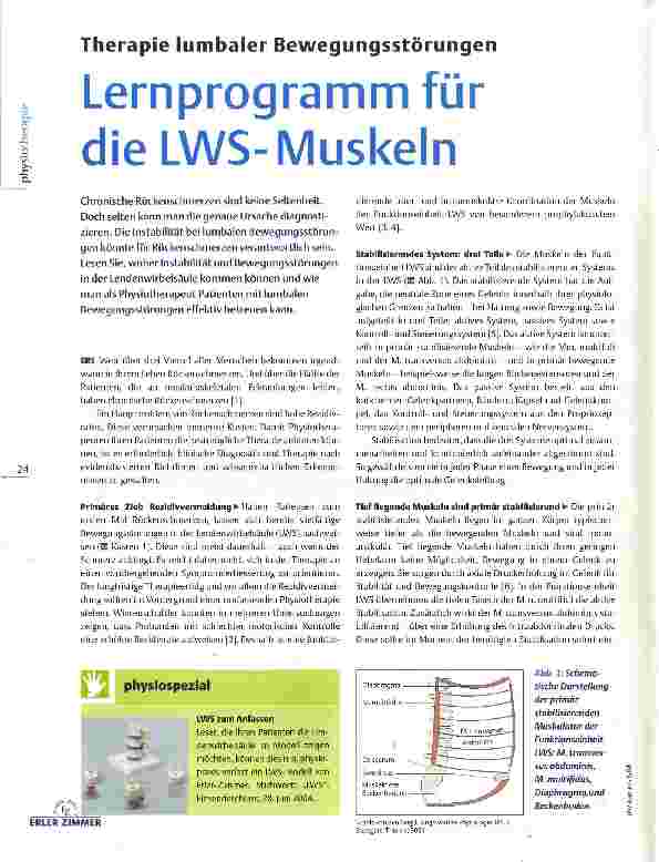 Vorschauseite 1: Therapie lumbaler Bewegungsstörungen Lernprogramm für die LWS-Muskeln