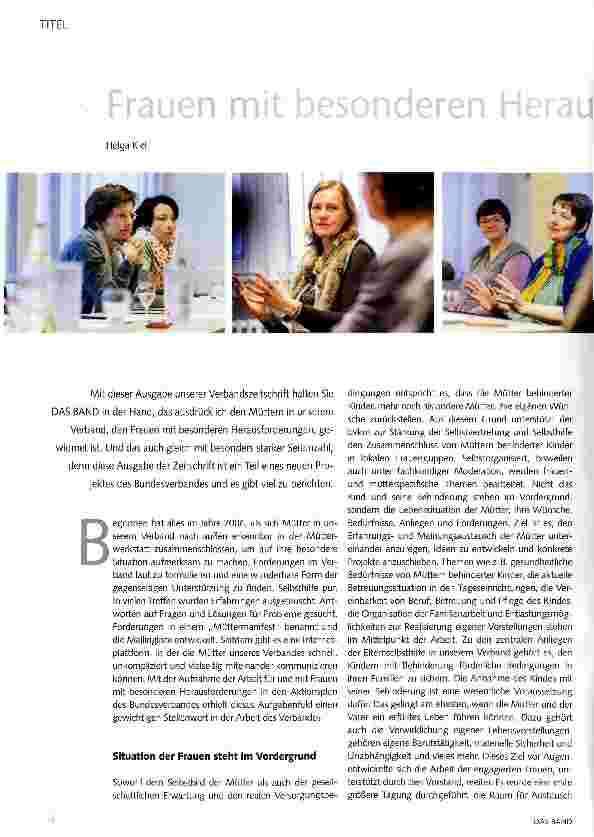 Vorschauseite 1: Frauen mit besonderern Herausforderungen