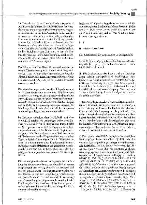 Vorschauseite 3: Zum Abrechnungsbetrug des Betreibers eines Pflegedienstes aufgrund fehlender Qualifikation der Mitarbeiter