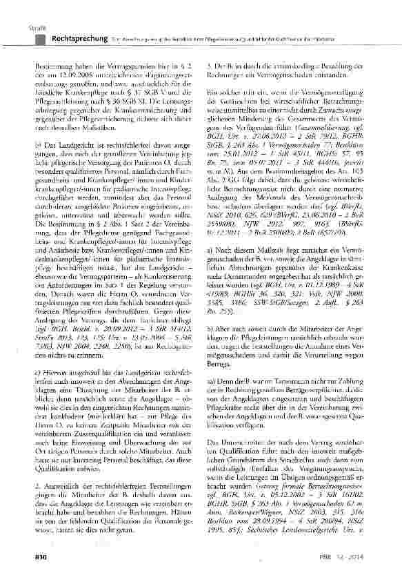 Vorschauseite 4: Zum Abrechnungsbetrug des Betreibers eines Pflegedienstes aufgrund fehlender Qualifikation der Mitarbeiter