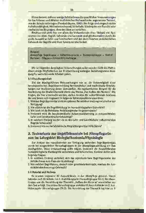 Vorschauseite 2: Berufsbild Altenpflege:Analysen zu Möglichkeiten einer berufsspezifischen Begriffsvermittlung