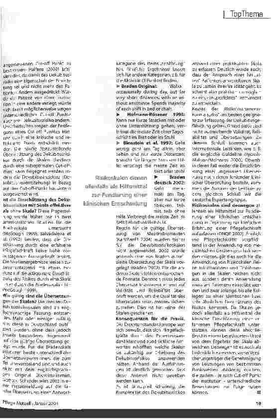 Vorschauseite 6: Skalen zur Erfassung des Dekubitusrisikos