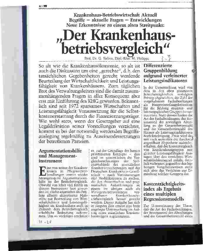 Vorschauseite 1: Der Krankenhausbetriebsvergleich Krankenhaus-Betriebswirtschaft Aktuell