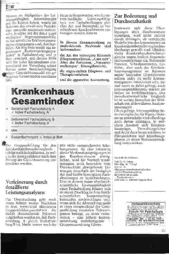 Vorschauseite 2: Der Krankenhausbetriebsvergleich Krankenhaus-Betriebswirtschaft Aktuell