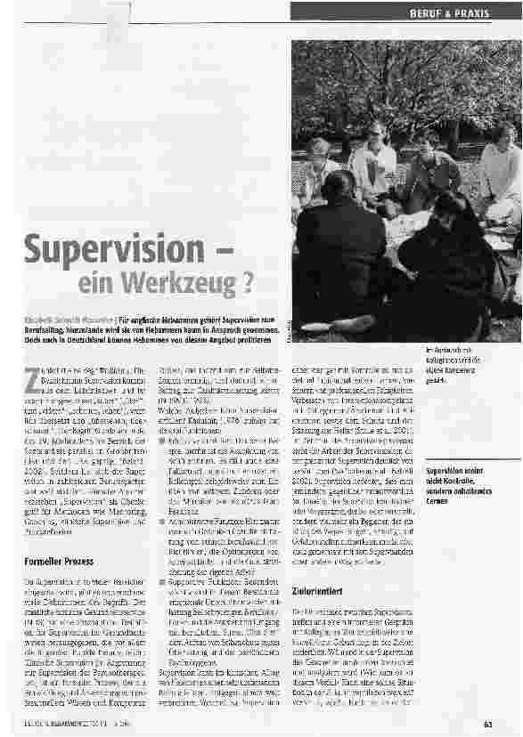 Vorschauseite 1: Supervision - ein Werkzeug?