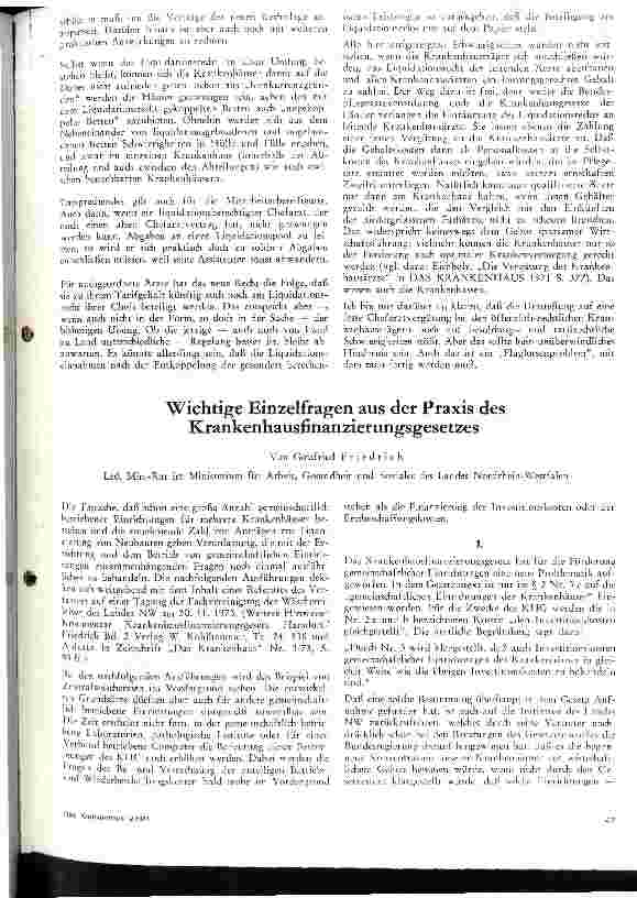 Vorschauseite 1: Wichtige Einzelfragen aus der Praxis des KHG