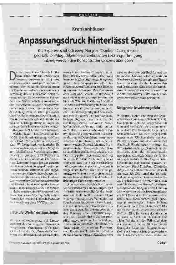 Vorschauseite 1: Anpassungsdruck hinterlässt Spuren