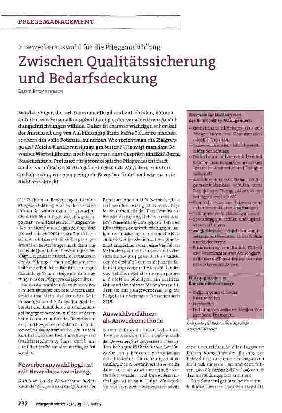 Vorschauseite 1: Zwischen Qualitätssicherung und Bedarfsdeckung