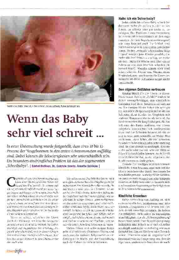 Vorschauseite 1: Wenn das Baby sehr viel schreit