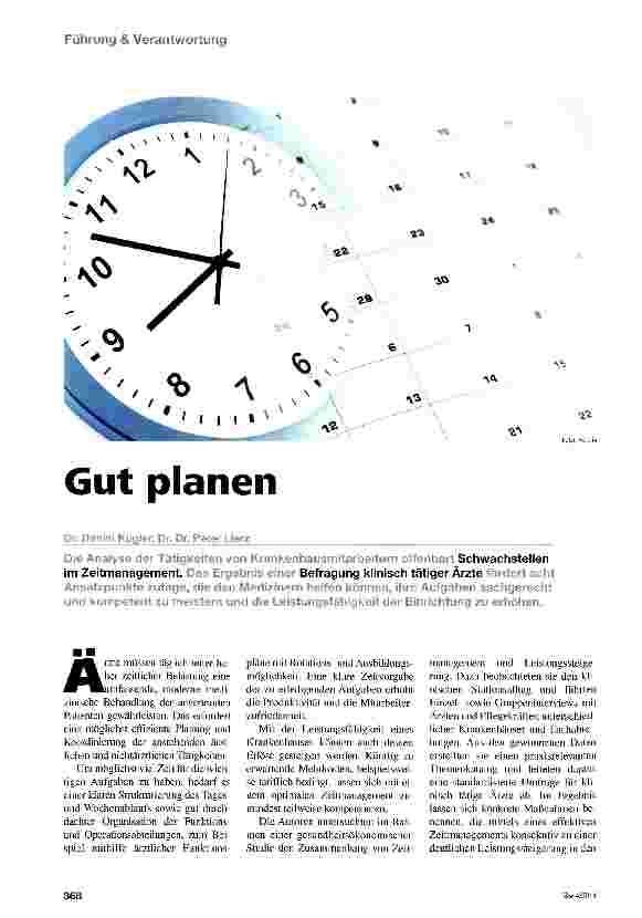 Vorschauseite 1: Gut planen