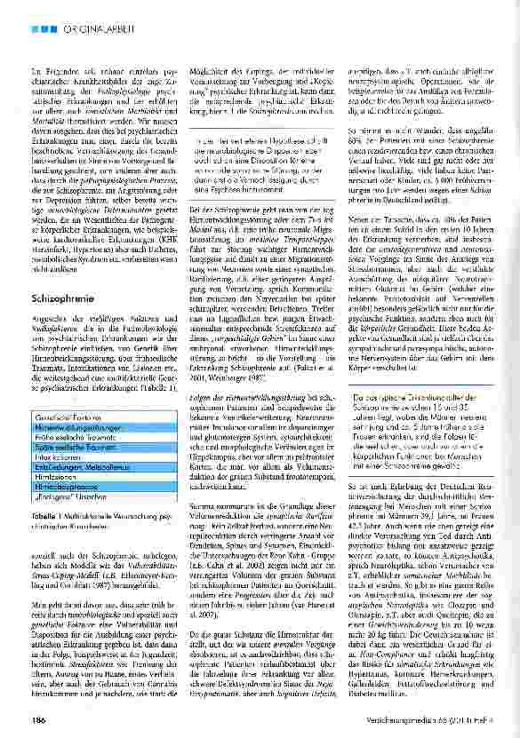 Vorschauseite 3: Psychische Erkrankungen und ihre Auswirkungen auf Mortalität und Morbidität (I)