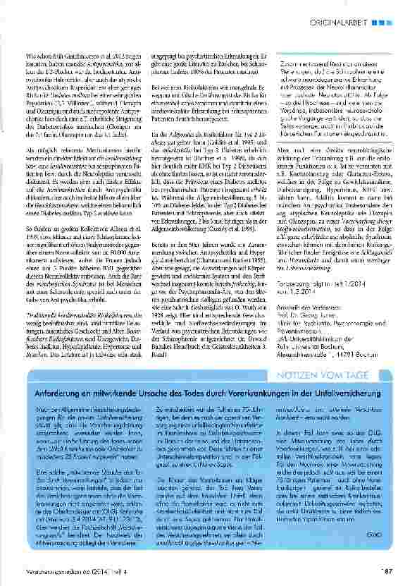 Vorschauseite 4: Psychische Erkrankungen und ihre Auswirkungen auf Mortalität und Morbidität (I)