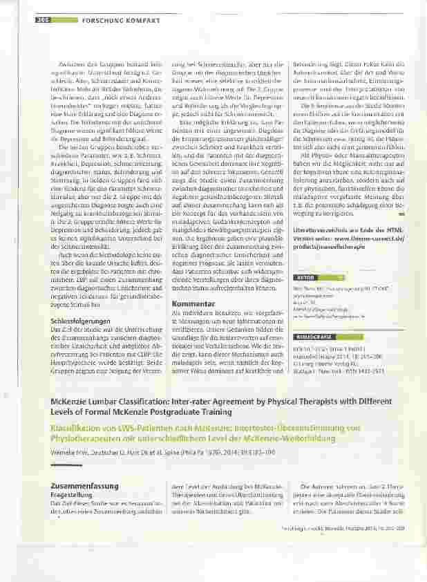 Vorschauseite 2: Diagnostische Unsicherheit und Abrufverzerrung bei chronischem unteren Rückenschmerz