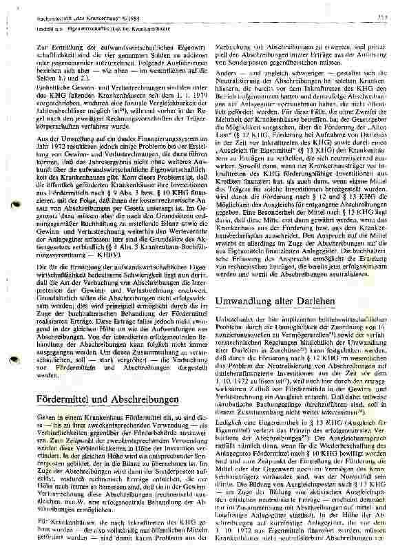 Vorschauseite 6: Eigenwirtschaftlichkeit bei Krankenhäusern
