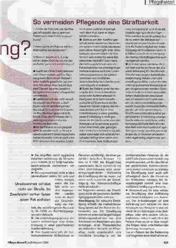Vorschauseite 2: Schutz für Patienten oder Freiheitsberaubung?