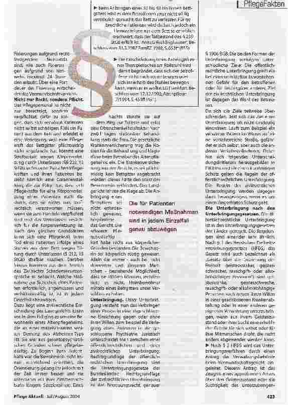 Vorschauseite 4: Schutz für Patienten oder Freiheitsberaubung?