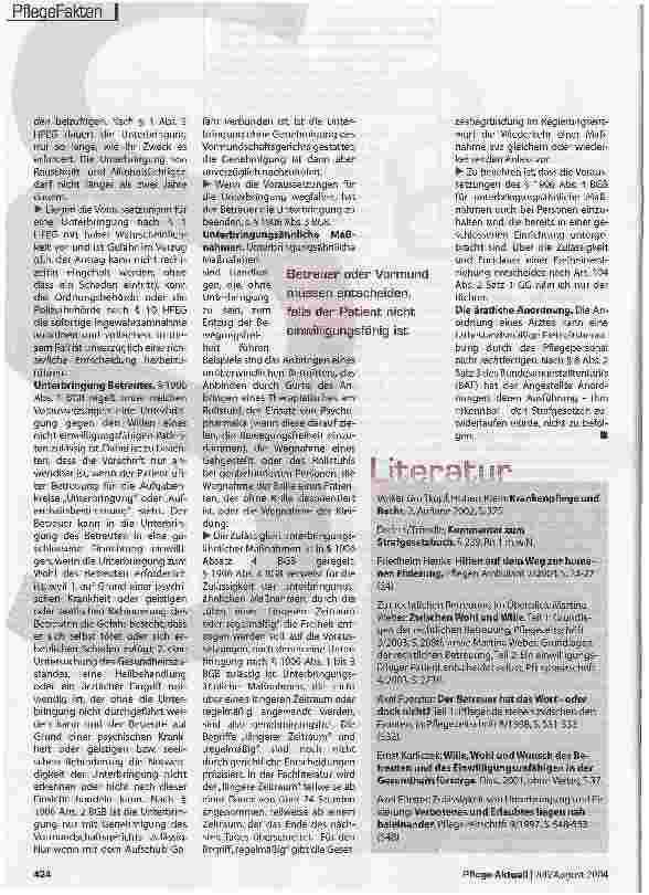 Vorschauseite 5: Schutz für Patienten oder Freiheitsberaubung?