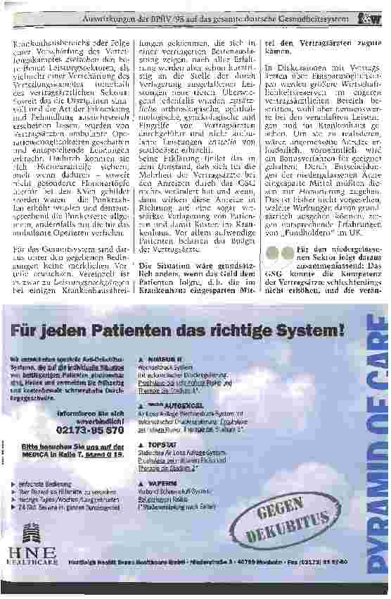 Vorschauseite 3: Auswirkungen der BPflV 95 auf das gesamte deutsche Gesundheitssystem