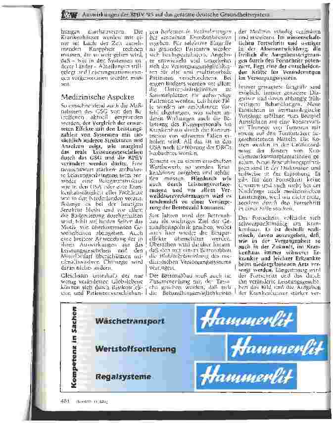 Vorschauseite 6: Auswirkungen der BPflV 95 auf das gesamte deutsche Gesundheitssystem