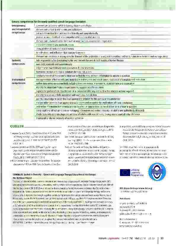 Vorschauseite 6: United in Diversity - das NetQues-Projekt zur Logopädieausbildung in Europa