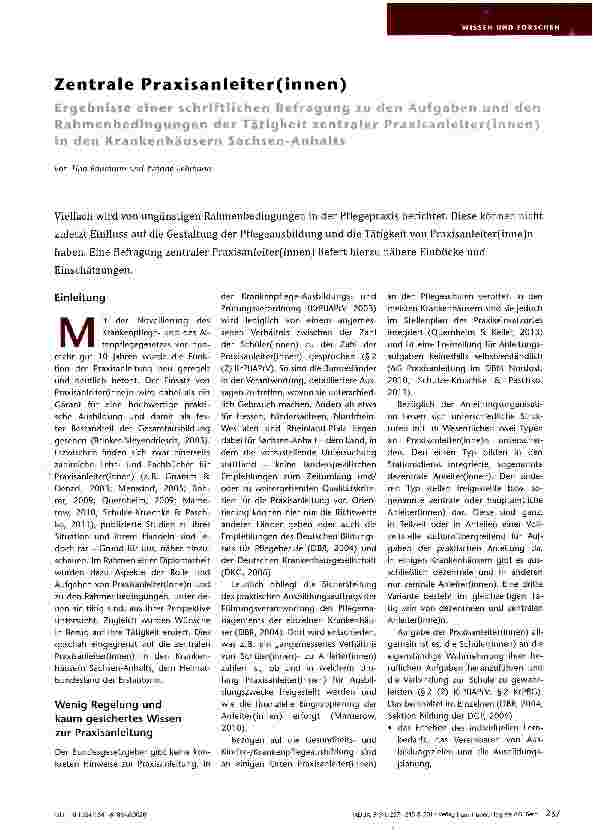 Vorschauseite 1: Zentrale Praxisanleiter(innen)