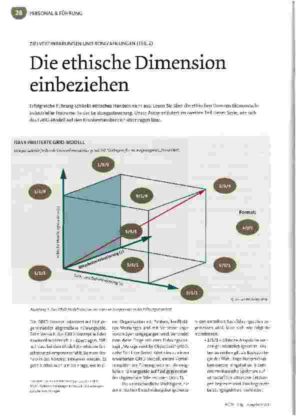 Vorschauseite 1: ZIELVEREINBARUNGEN UND BONIZAHLUNGEN (TEIL 2) Die ethische Dimension einbeziehen
