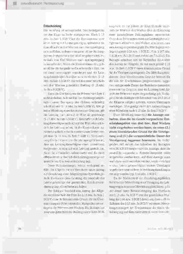 Vorschauseite 2: Genehmigungsfiktion bei Mitwirkungsverlangen der Krankenkasse