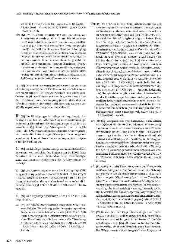 Vorschauseite 4: Anfechtung und gleichzeitige ordentliche Kündigung eines Arbeitsvertrages