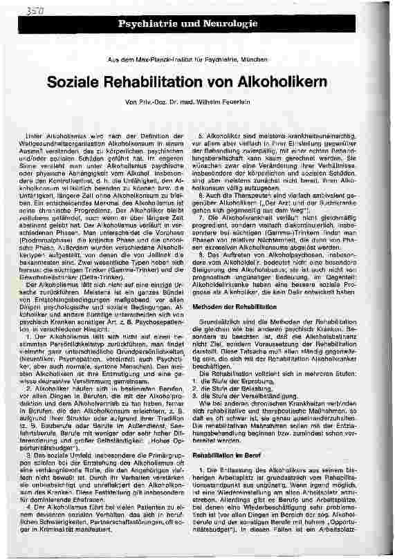 Vorschauseite 1: Soziale Rehabilitation von Alkoholikern