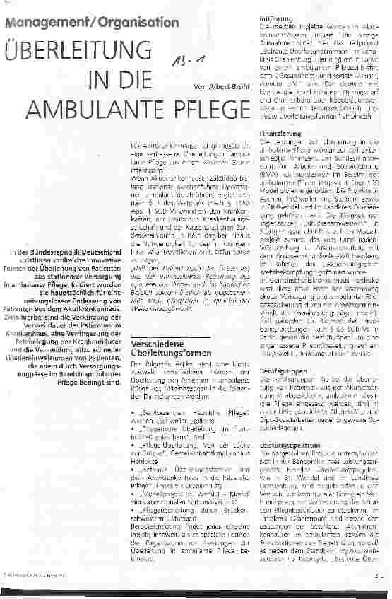 Vorschauseite 1: Überleitung in die ambulante Pflege
