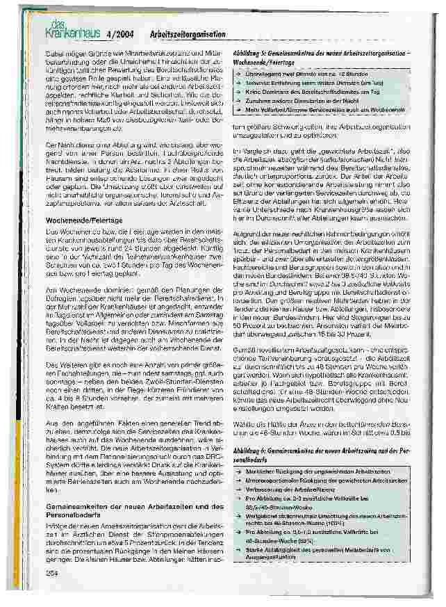 Vorschauseite 4: Neue Arbeitszeitorganisation im Krankenhaus