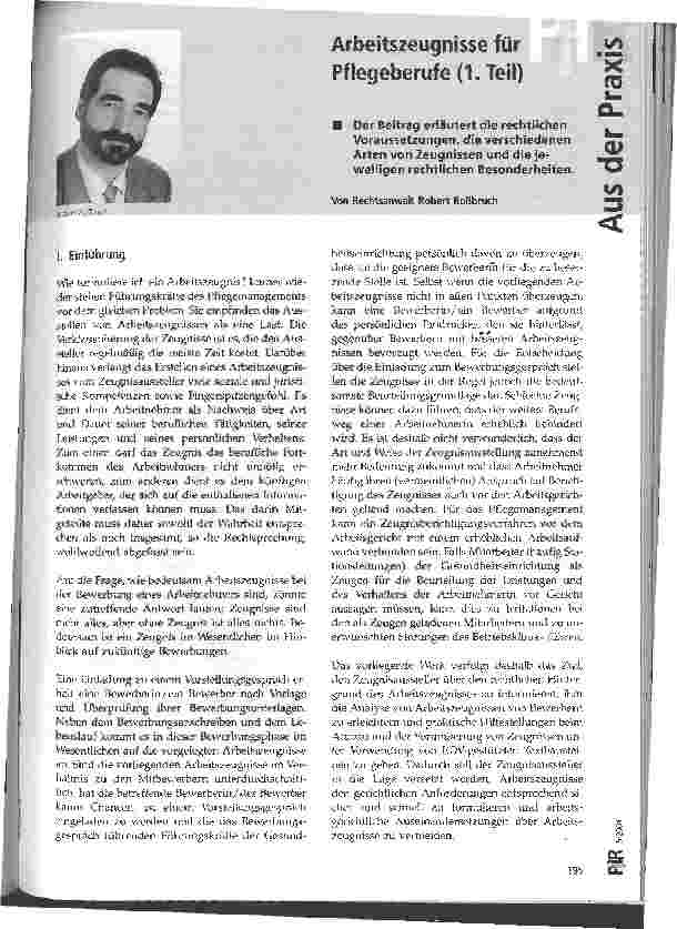 Vorschauseite 1: Arbeitszeugnisse für Pflegeberufe (1. Teil)