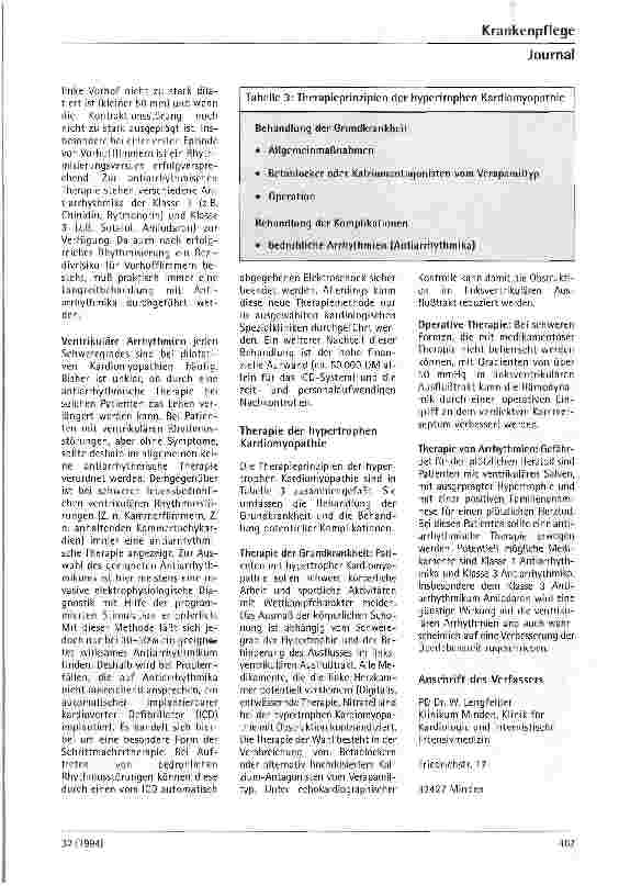 Vorschauseite 4: Kardiomyopathien - Ursachen, Klinik und Therapie