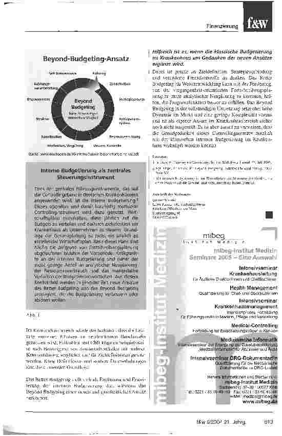 Vorschauseite 2: Das Ende der Internen Budgetierung?