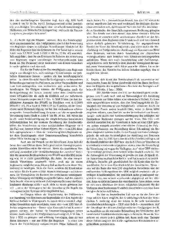Vorschauseite 2: Aktuelle Entscheidungen Vertragsarztrecht