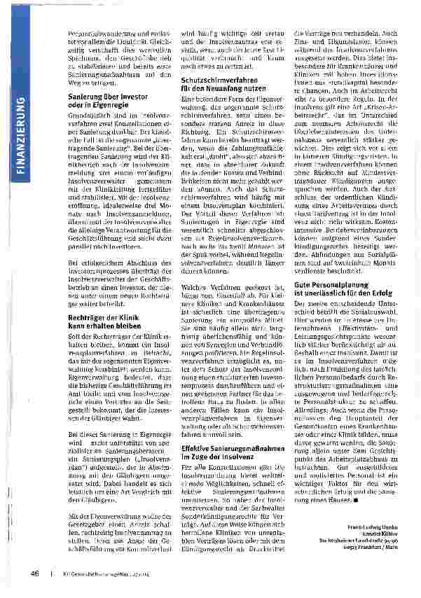 Vorschauseite 2: Mit der Insolvenz aus der Krise