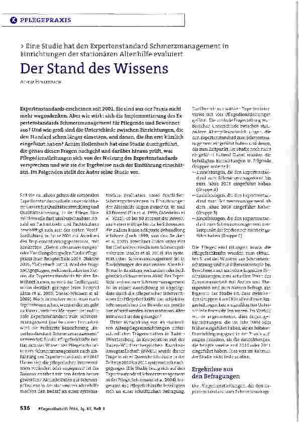Vorschauseite 1: Der Stand des Wissens