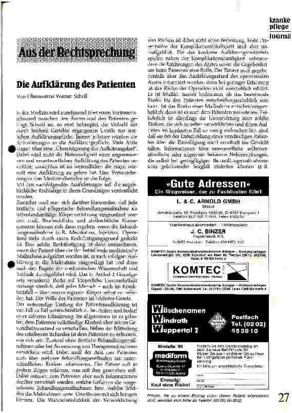 Vorschauseite 1: Die Aufklärung des Patienten