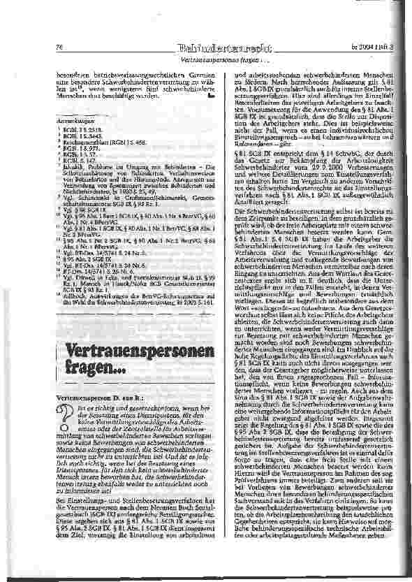Vorschauseite 3: Die besonderen Schwerbehindertenvertretungen
