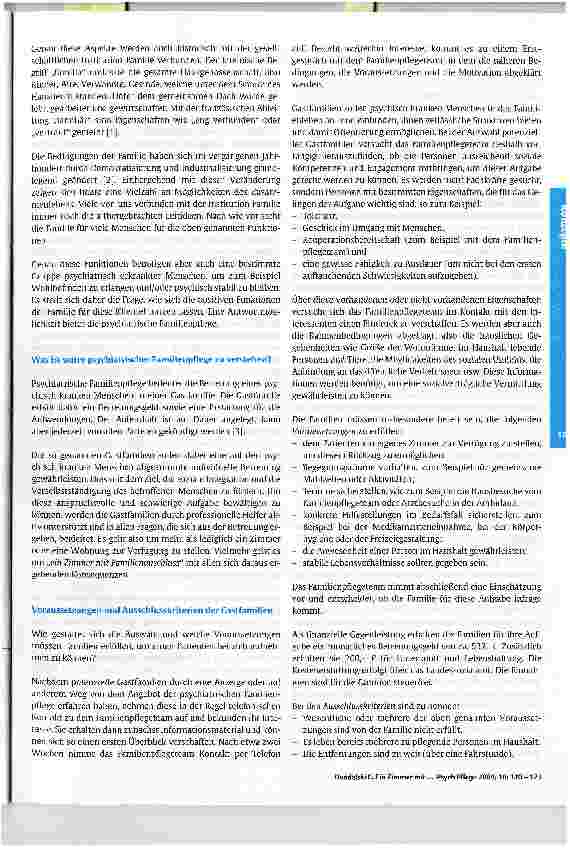 Vorschauseite 2: Ein Zimmer mit FamilienanschlussDie psychiatrische Familienpflege an der Klinik für Psychiatrie und Psychotherapie Merxhausen