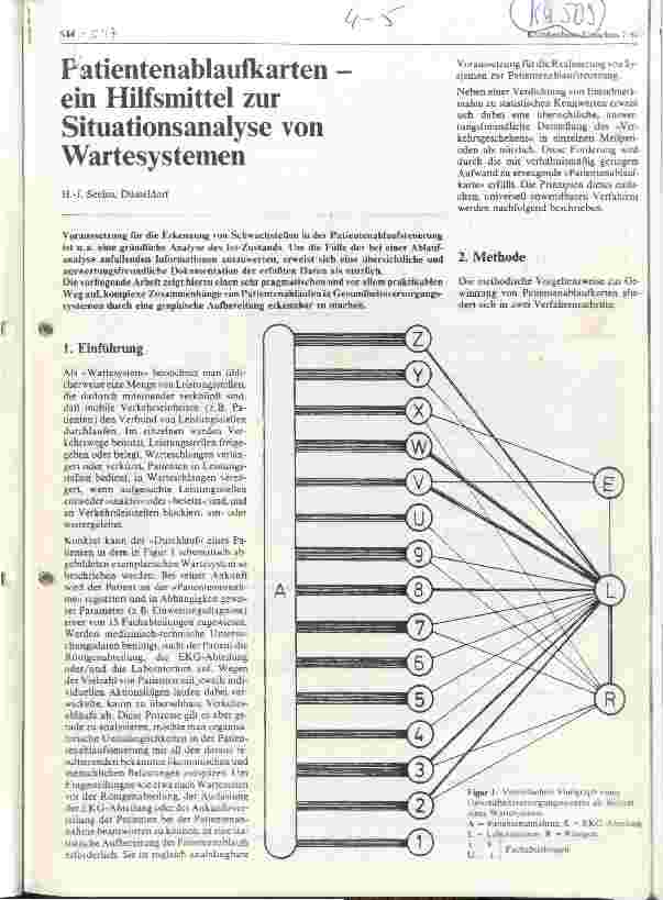 Vorschauseite 1: Patientenablaufkarten - ein Hilfsmittel zur Situationsanalyse von Wartesystemen