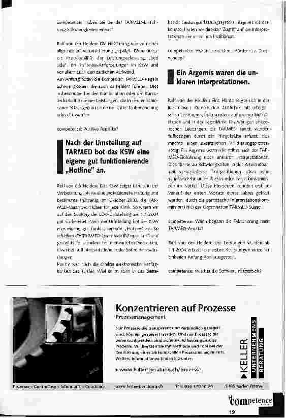 Vorschauseite 2: TARMED in den Arztpraxen