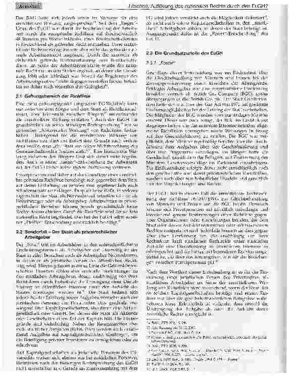 Vorschauseite 2: Die horizontale Wirkung von Richtlinien - Auflösung des nationalen Rechts durch den EuGH?