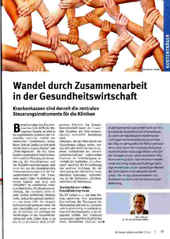 Vorschauseite 1: Wandel durch Zusammenarbeit in der Gesundheitswirtschaft