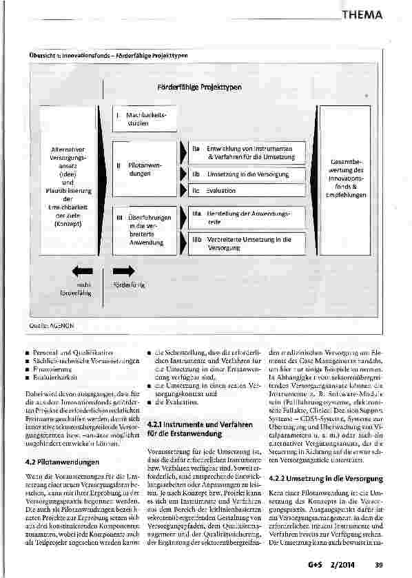 Vorschauseite 5: Die Förderung innovativer Projekte zu sektorenübergreifenden Versorgungsformen